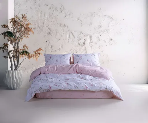 Lenjerie de pat dubla, L'essentiel Maison, Lima, Bumbac Ranforce, Roz