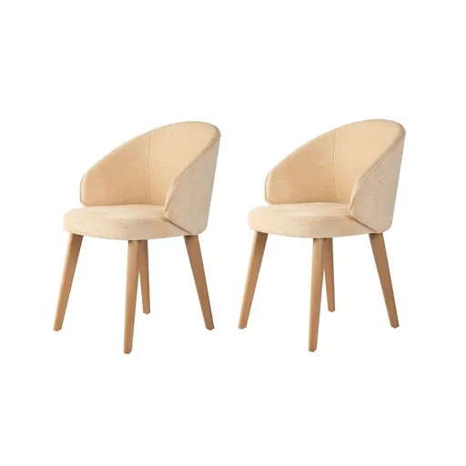 Set de scaune de sufragerie Bentley Beige and Light Oak, 2 buc., bej