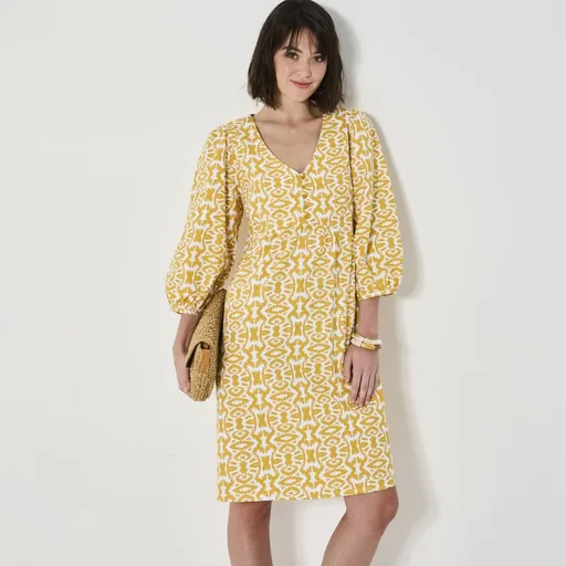 Rochie scurtă evazată cu imprimeu ikat