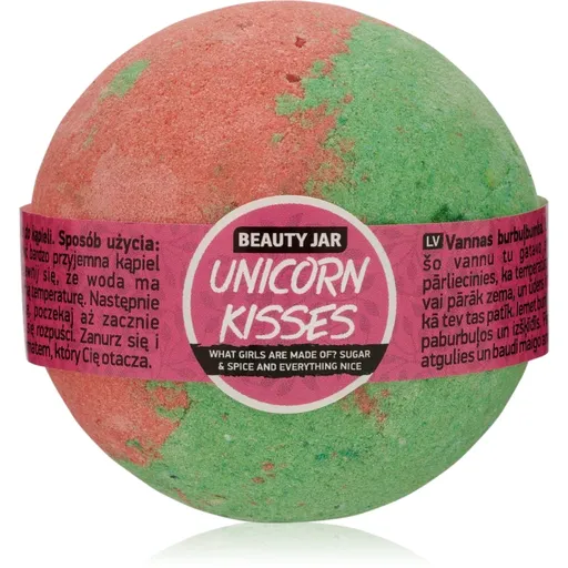 Beauty Jar Unicorn Kisses What Girls Are Made Of? Sugar & Spice And Everything Nice bombă de baie cu aroma de capsuni 150 g
