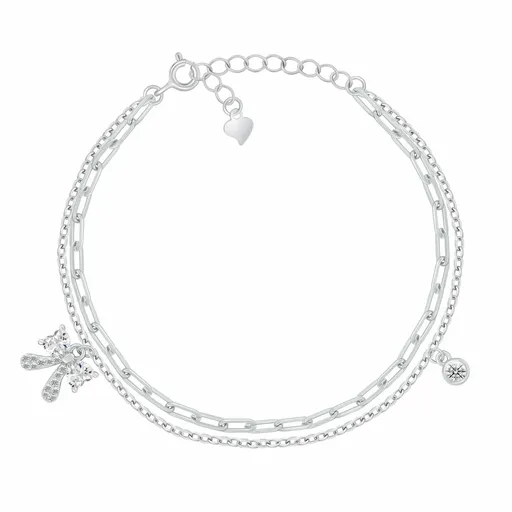 Brilio Silver Brățară dublă din argint Fundă cu zircon BRC246W