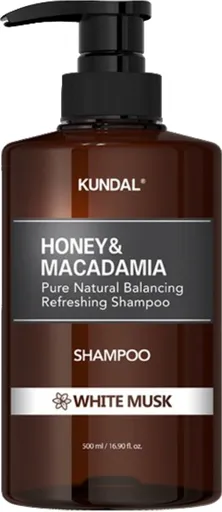 KUNDAL Șampon hidratant Honey & Macadamia White Musk (Pure Natural Balancing Refreshing Shampoo) 500 ml