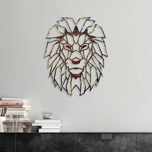 Decoratiune de perete, Lion, 40 x 50 cm, Multicolor