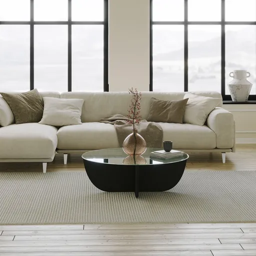 Masuta de cafea, Hanah Home, Lily, 90x30x90 cm, Negru