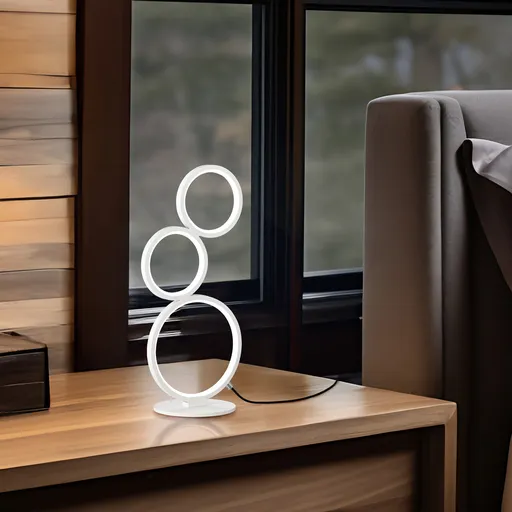 Lampa de masa Rondo, TRIO, 20.7x15x45 cm, 17W, 1x SMD, metal, alb mat