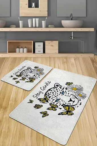 Set covorase de baie, L'essentiel Maison, Stay Gentle Djt, Poliester, Multicolor