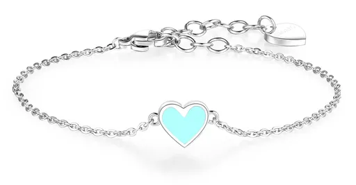 S'Agapõ Brățară din oțel cu inimioară Click SCK12