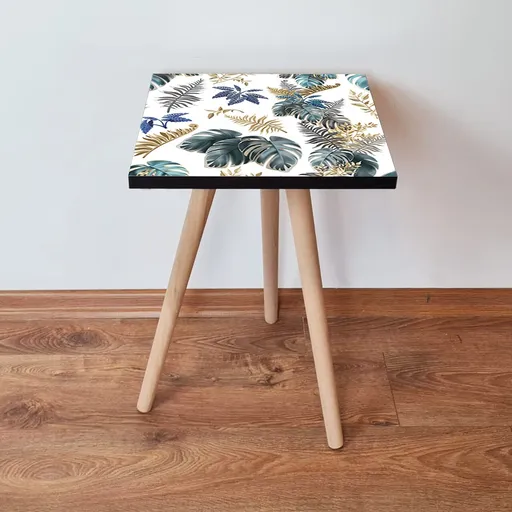 Masuta, Hanah Home, Shp217, 35x42x35 cm, Alb / Bleumarin / Verde / Bej