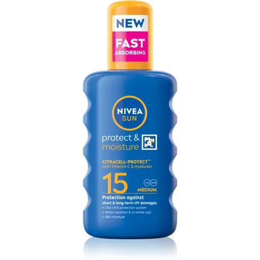 NIVEA SUN Protect & Moisture spray pentru bronzat SPF 15 200 ml