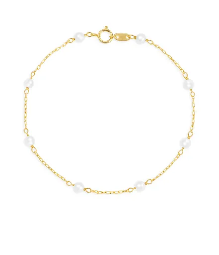 Brilio Brățară delicată din aur galben cu perle de râu 14/772.351P Esp-yellow