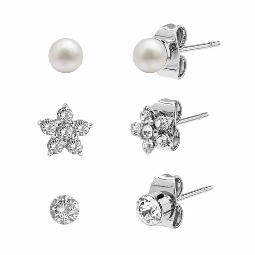 AURA Set de cercei cu cristale Preciosa AUPC001 (3 perechi de cercei)