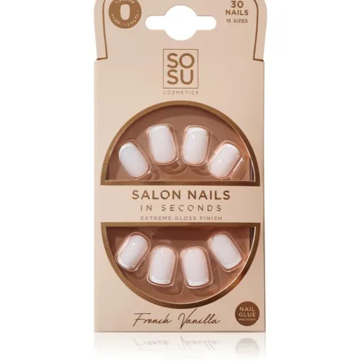 SOSU Cosmetics Salon Nails unghii artificiale culoare French Vanilla 30 buc