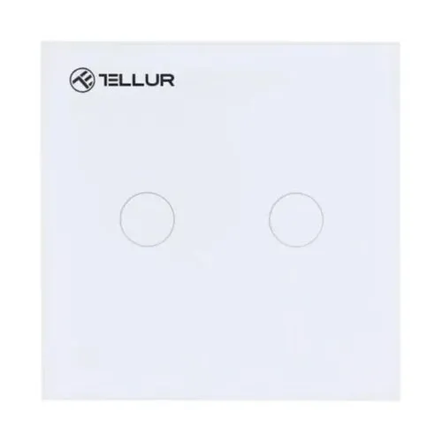 Întrerupător Tellur WiFi Smart dublu,1800 W, 10 A., alb