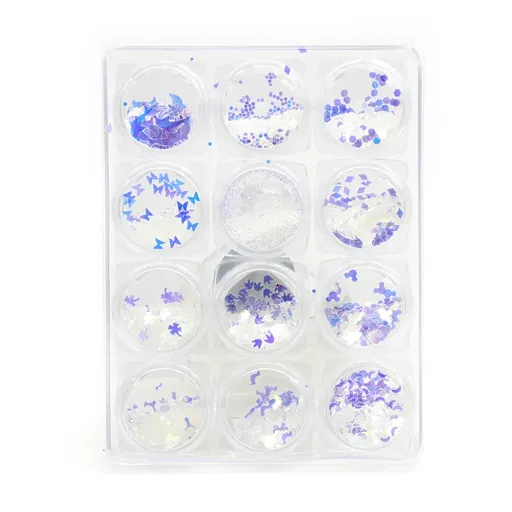Decor Unghii, Paiete Mix, Set, Albastru
