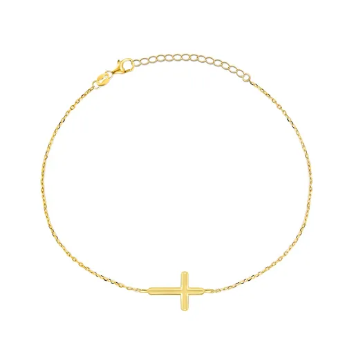 Brilio Silver Brățară decentă placată cu aur cu cruce BRC128Y