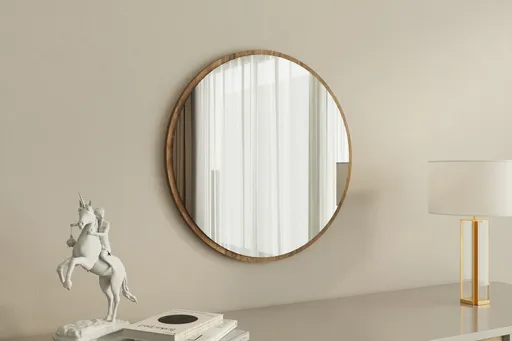 Oglinda decorativa, Hanah Home, Ozze, 60x60x2.2 cm, Maro