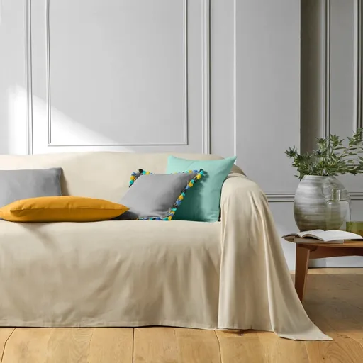 Pătură de canapea Colombine din in, culoare uni