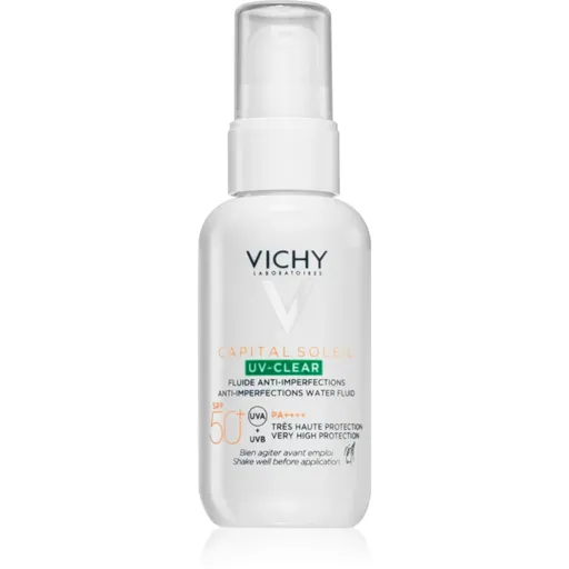 Vichy Capital Soleil UV-Clear ingrijire anti-rid pentru tenul gras, predispus la acnee SPF 50+ 40 ml
