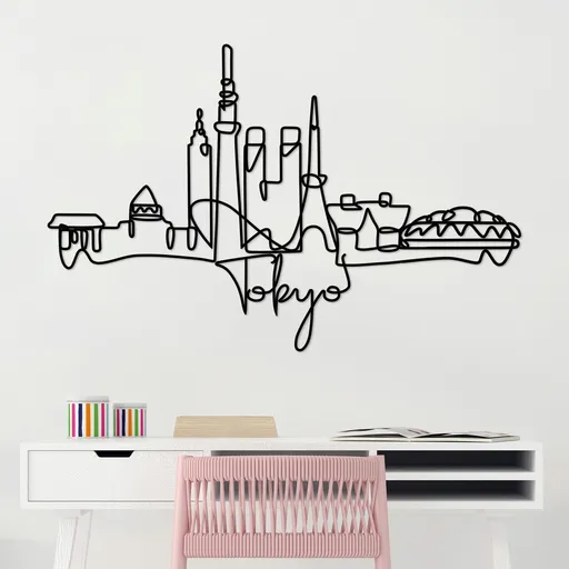 Decoratiune de perete, Tokyo, Grosime: 2 mm, Negru