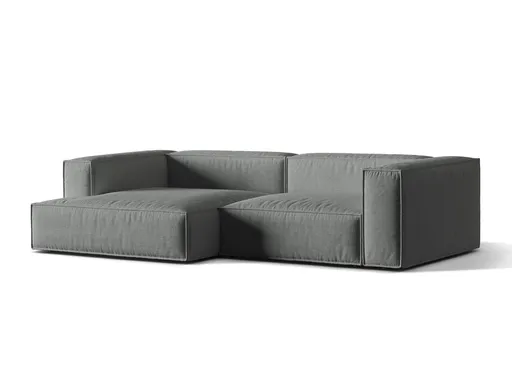 Coltar modular stanga 4 locuri, Nuria-215, Micadoni Home, 292x147x72 cm, tesatura structurata chenille, gri