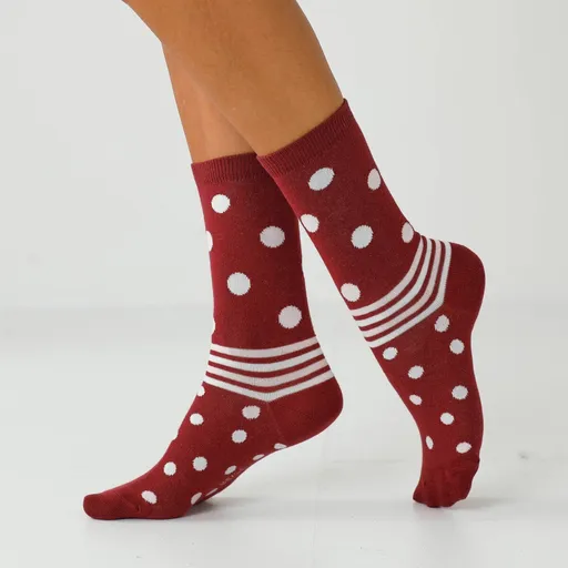 Set de 4 perechi de șosete uni și cu buline