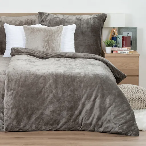 Lenjerie de pat din microflanelă 4Home gri, gri, 140 x 200 cm, 70 x 90 cm