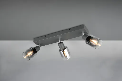 Plafoniera Cadiz, RL, 42.5x8.5x17 cm, 10W, 3x E14, metal, antracit