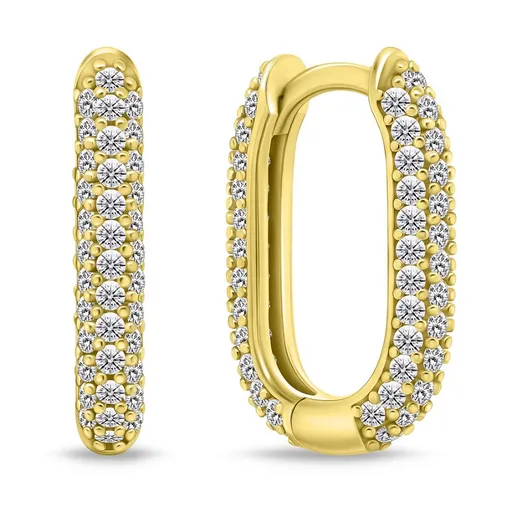 Brilio Silver Cercei inconfundabili placați cu aur cu pietre de zircon EA856Y