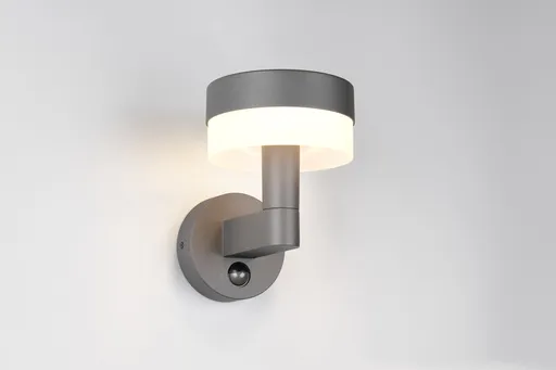 Aplica de perete pentru exterior cu senzor Mackenzie, TRIO, 22x16.5x22.5 cm, 8W, 1x SMD, aluminiu, antracit