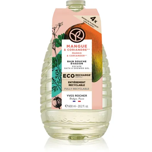 Yves Rocher Bain de Nature gel de duș rezervă Mango & Coriander 600 ml