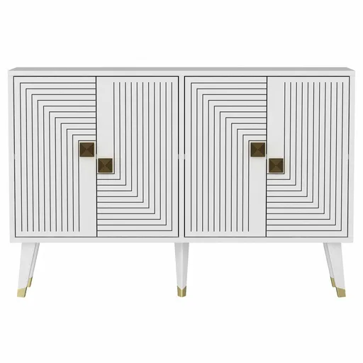 Dulap Ahart Alb și Auriu, alb