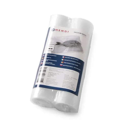 Set 2 role pungi vacuum gofrate Hendi, 280x6000 mm, 2 straturi, grosime 75 microni, filtru UV