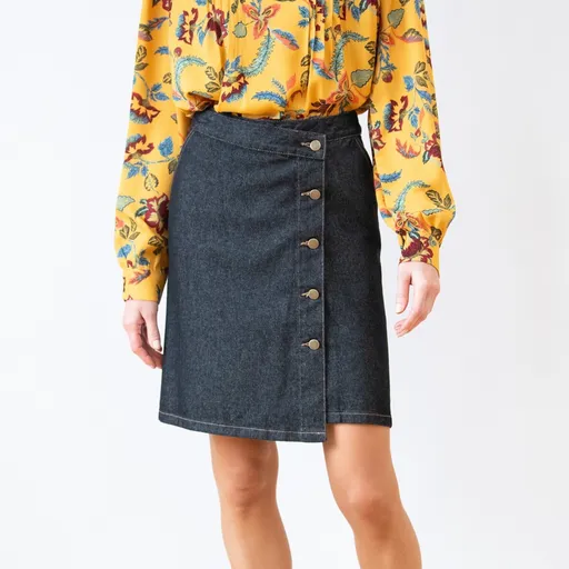 Fustă cu mâneci din denim