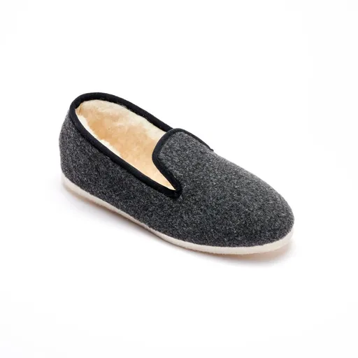 Papuci de casă uni cu căptușeală de lână și talpă liniștită