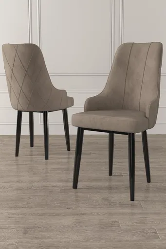 Set scaune 2 piese, Hanah Home, Trex, Cappuccino / Negru