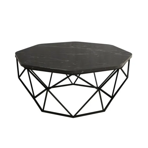 Măsuță de cafea Diamond Black Marble, negru