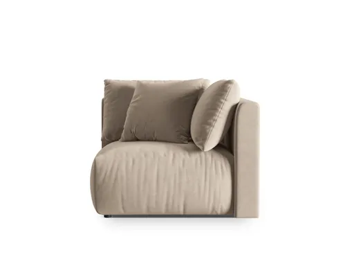 Modul pentru canapea, 1 loc, Chris-184, Micadoni Home, 100x100x80 cm, catifea, ecru