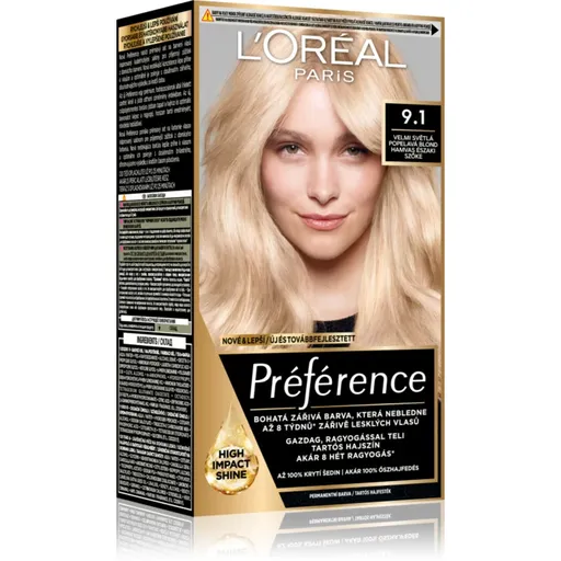 L’Oréal Paris Préférence culoare par culoare 9.1 Viking Light Ash Blonde 1 buc