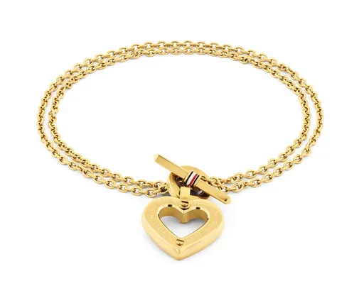 Tommy Hilfiger Brățară placată cu aur cu inimioară Toggle Heart 2780970