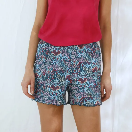 Pantaloni scurți de pijama cu imprimeu ikat