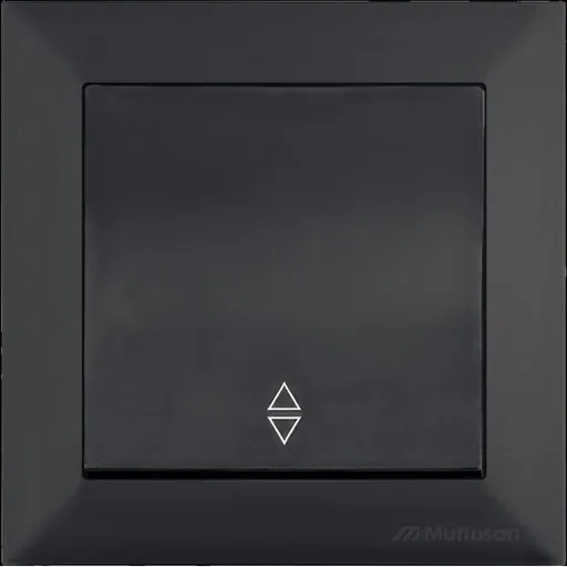 Intrerupator cap-scara Mutlusan Candela 2125 403 0184, 1P, 10A, 250V, IP20, Negru Catifea