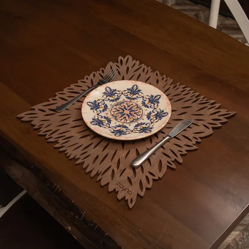 Set de covorașe de masă din lemn, Hermia, 790PYN1175, Dimensiune: 36 x 36 cm (6 bucăți), Wenge