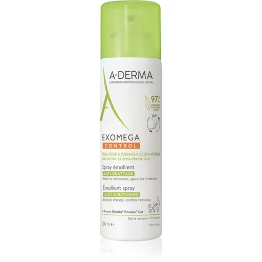 A-Derma Exomega Control Emollient spray cremă hidratantă pentru întărirea barierei de apărare a epidermei sensibile și atopice Spray 200 ml
