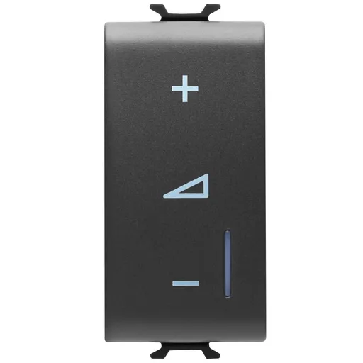 Variator universal electronic cu buton 1 modul Gewiss Chorus GW12572A, negru satin