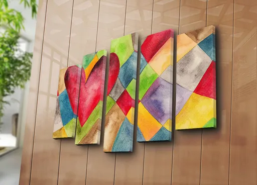 Tablou decorativ, 5PATK-207, 19 x 70 cm, Multicolor