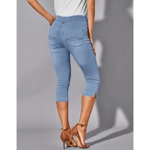Jeggings 3/4 stretch în aspect denim