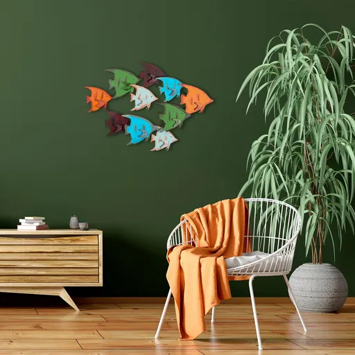 Decoratiune de perete, Melek, Dimensiune: 83 x 58 x 8 cm, Multicolor