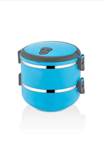 Caserola termica, Hermia, 960DYN1102, Inox, Izolat in vid, Albastru