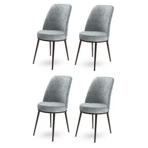 Set de scaune de sufragerie Dexa Grey and Brown, 4buc., gri, 4 buc