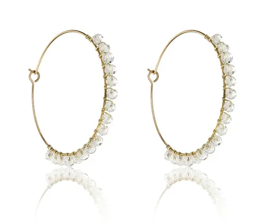 Marc Malone Cercei fashion placați cu aur Naomi White Earrings MCE23029G
